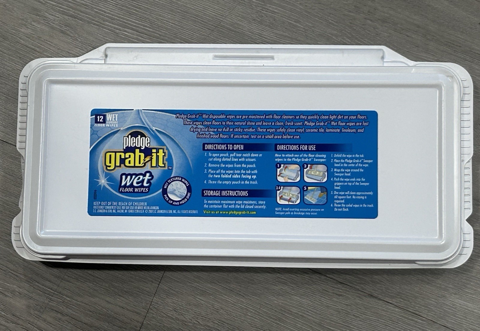 VTG Pledge Grab-It Wet Floor Wipes 12 Count DISCONTINUED New Sealed Pouch Box