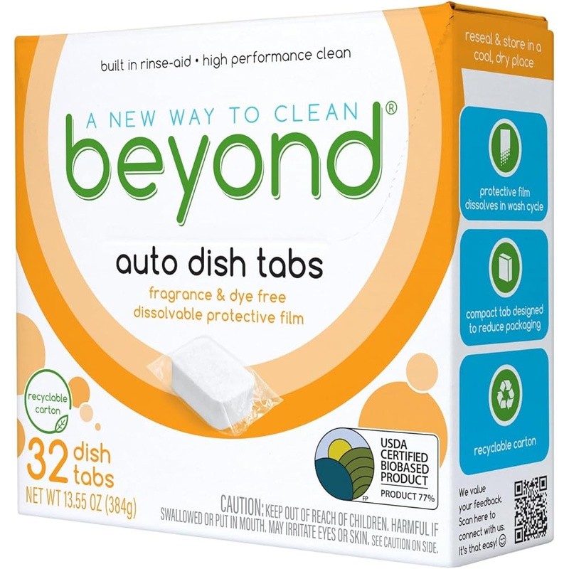 Eco Friendly Dishwasher Tablets Biobased Rinse Aid Dissolvable Wrapper HE Safe