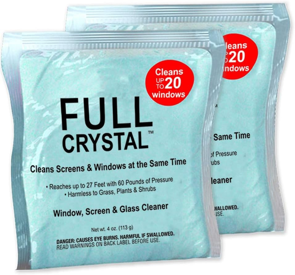 Window Cleaning Refill Pack 2 x 4oz Crystal Powder Exterior Glass Cleaner