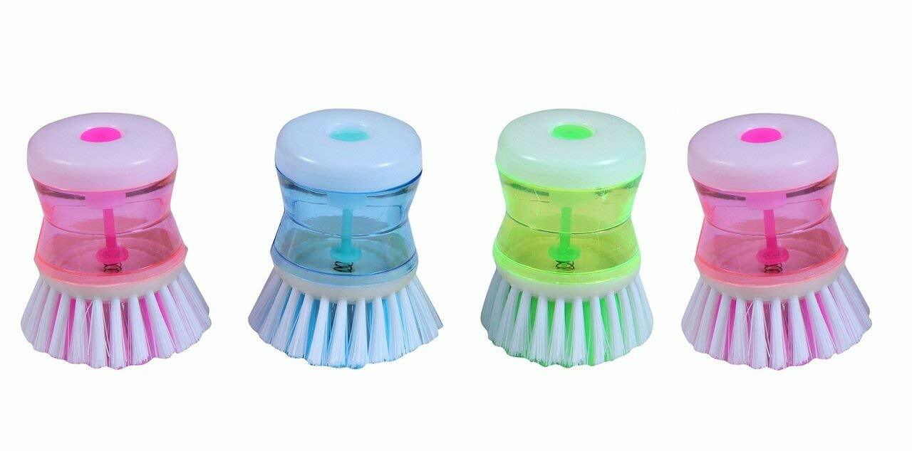 Brush Liquid Soap Cleaning Washing Pot Plastic Utensils Kitchen Dispenser-3 May