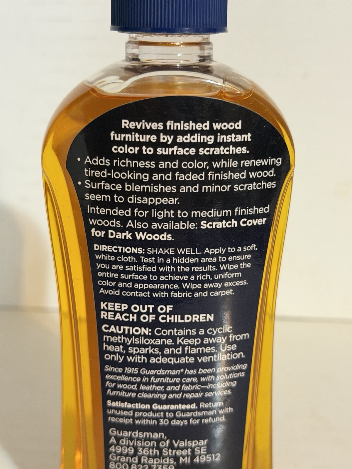 NOS Guardsman Scratch Cover for Light Woods 8oz Bottle Wood Polish DISCONTINUED
