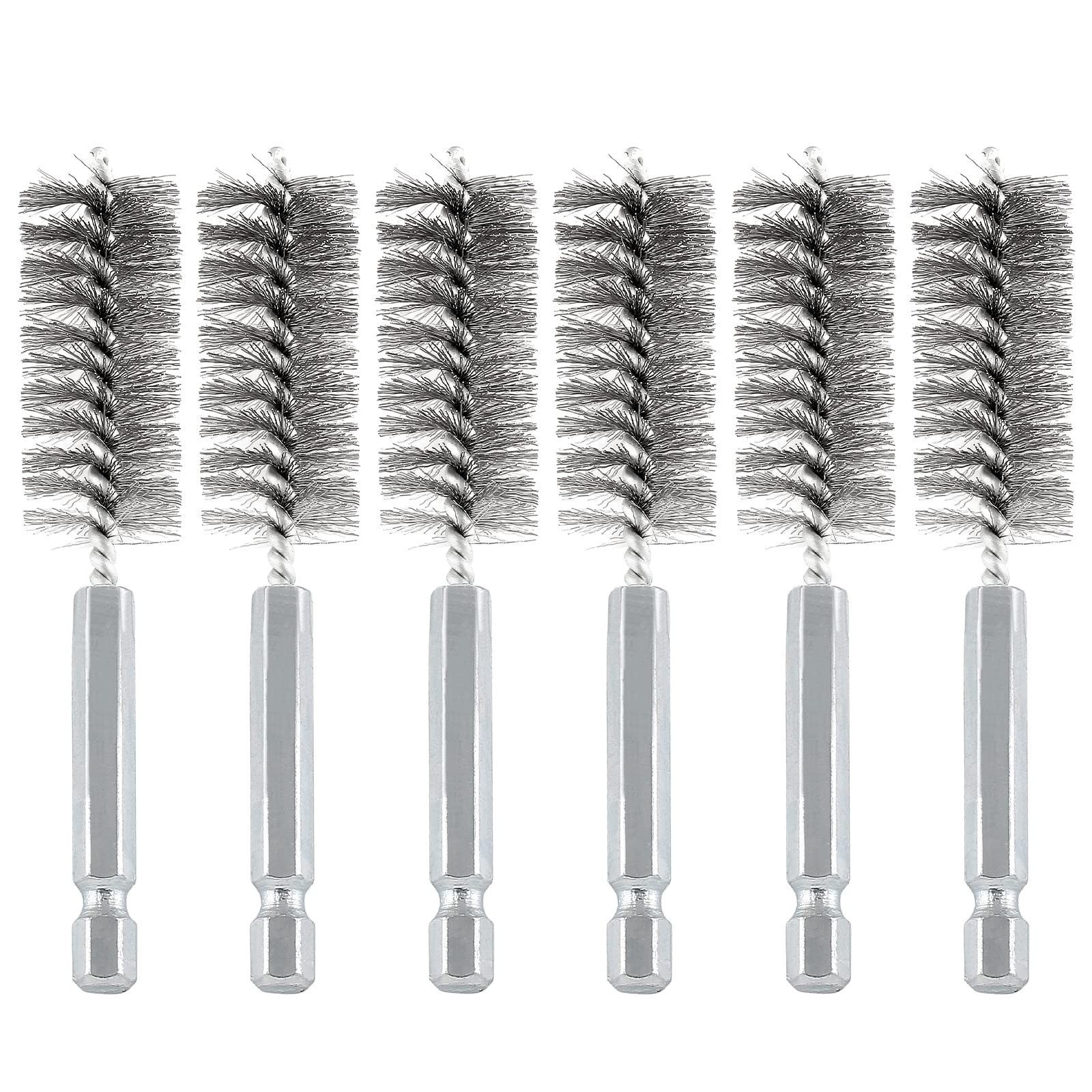 6 Pcs Stainless Steel Wire Brush Set, Bore Brush Set with 1/4 Inch Hex Shank,…