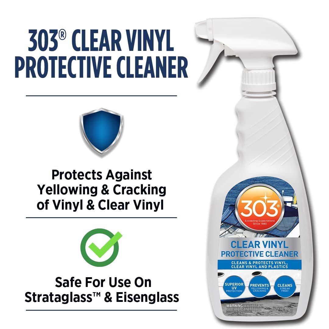 303 Products Marine Clear Vinyl Protective Cleaner, Clear Vinyl Window Cleane…