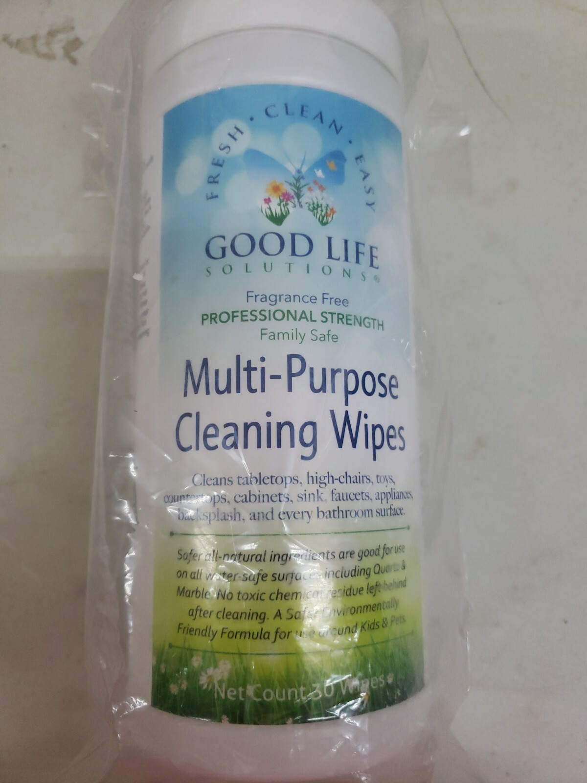 All Natural Surface Cleaning Wipes – 100% Made In the USA, Kitchen, Bathroom, –