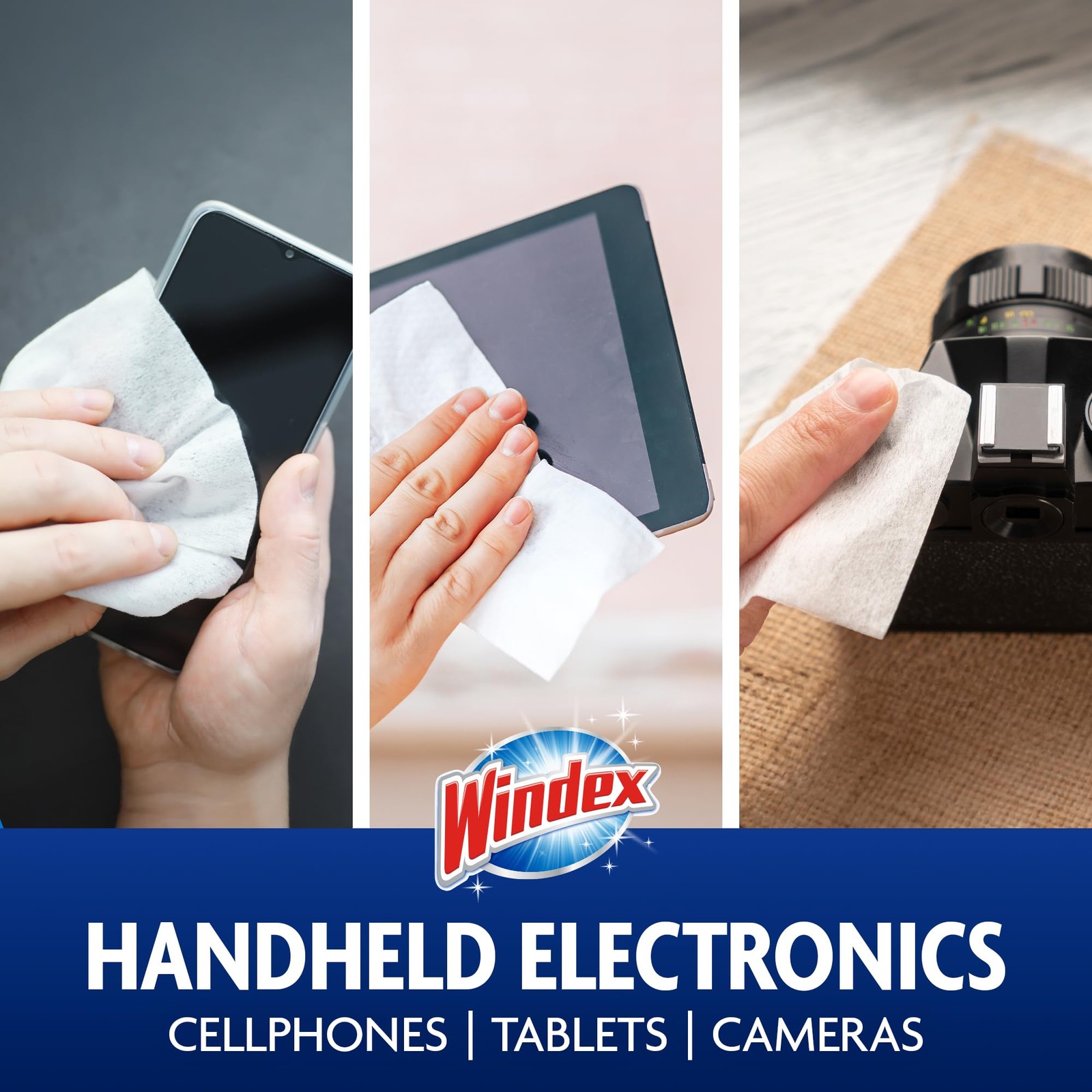 Windex Electronic Cleaning Wipes 75CT | Pre-moistened Streak Free
