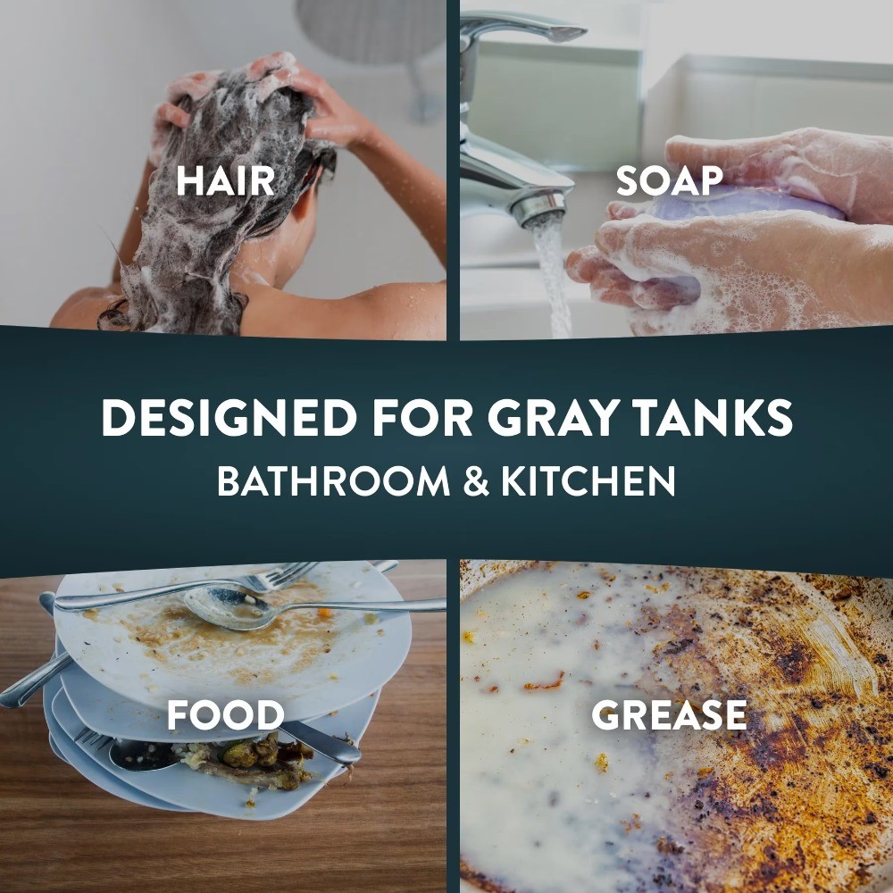 Gray Tank RV Toilets Treatment with Enzyme Formula, RV Cleaning Supplies