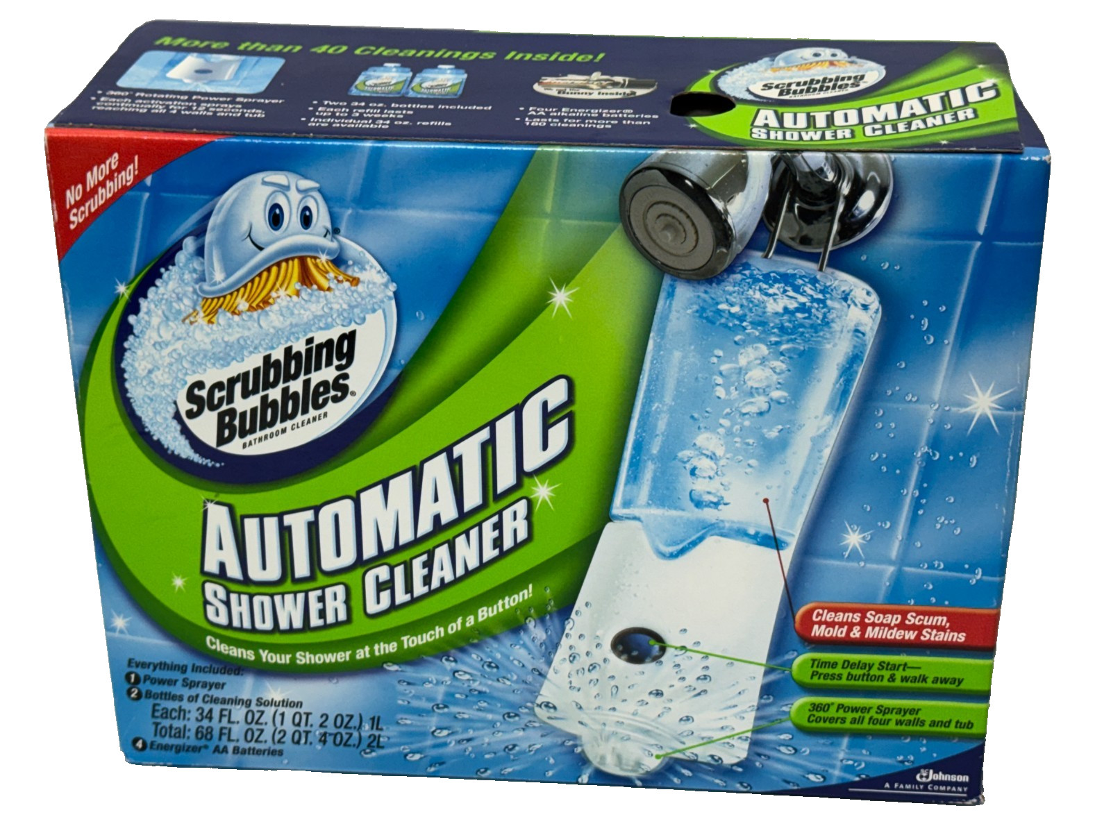 Scrubbing Bubbles Automatic Shower Cleaner Starter Kit 2005 Sprayer & 2 Refills