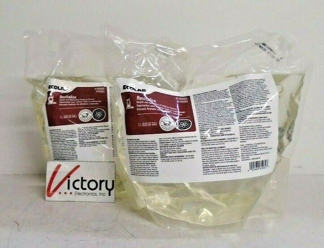 NEW Ecolab 6195062 Revitalize Carpet & Upholstery PreSpray Cleaner | 2L 2-Pack