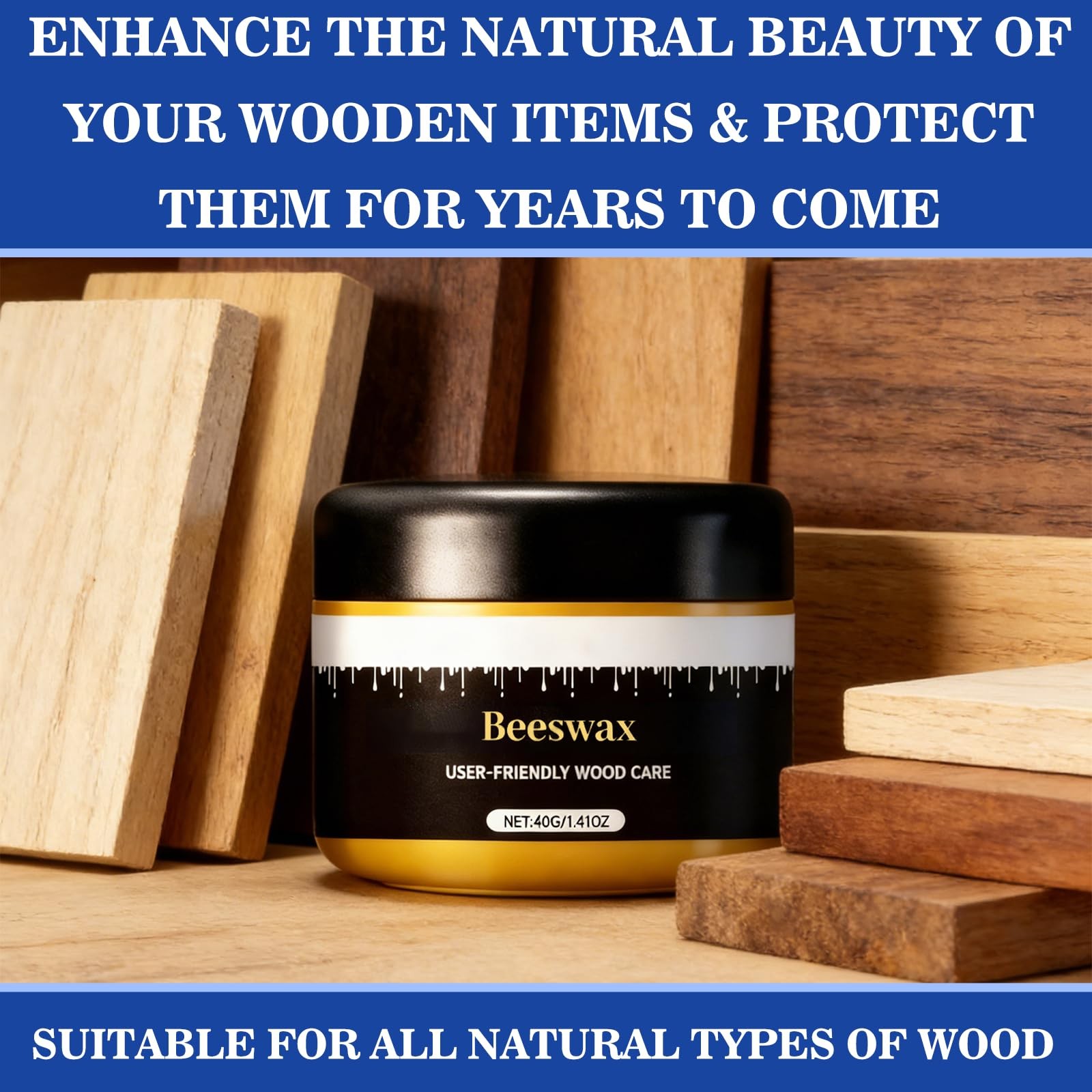 2pcs Wax, Beeswax Gleam – Premium Wax & Polish, All-Natural Wood Conditioner,…