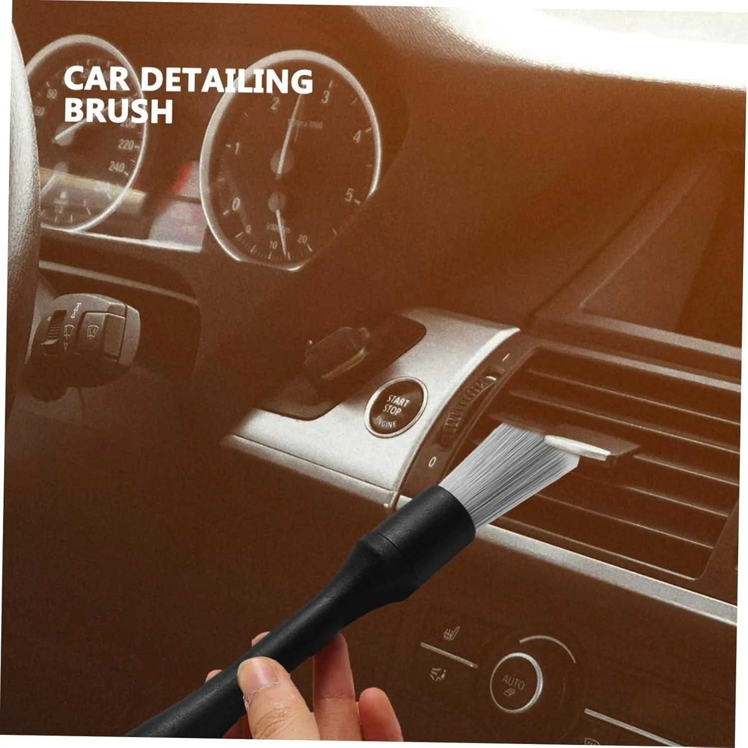 5PCS Car Detailing Brush Set Boars Bristle Auto Interior Exterior Cleaning Tool