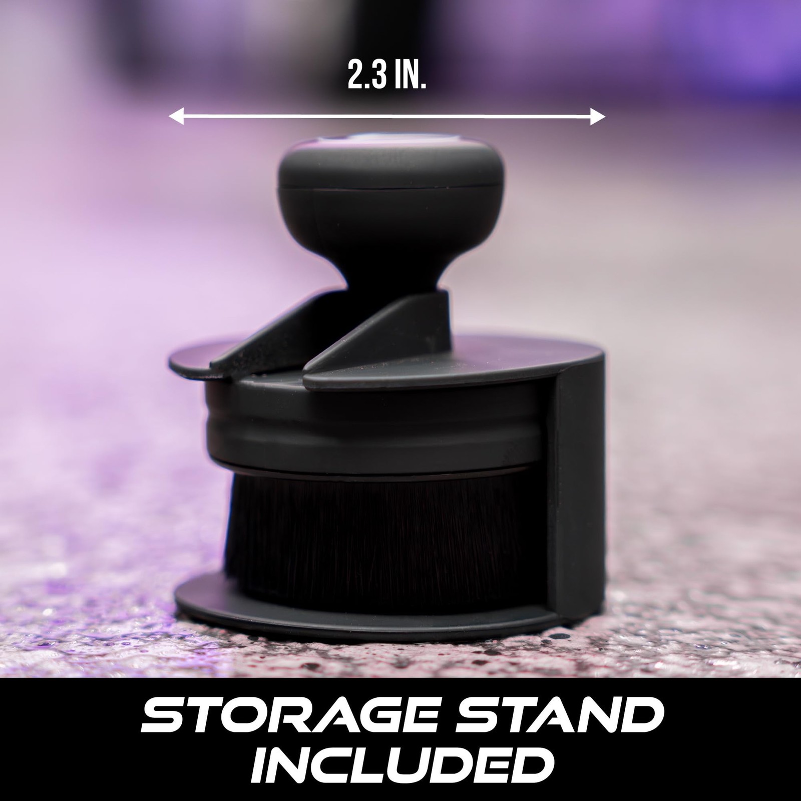 Tire Shine Applicator Brush Soft Bristle Storage Stand Auto Detailing 2.3 Inch