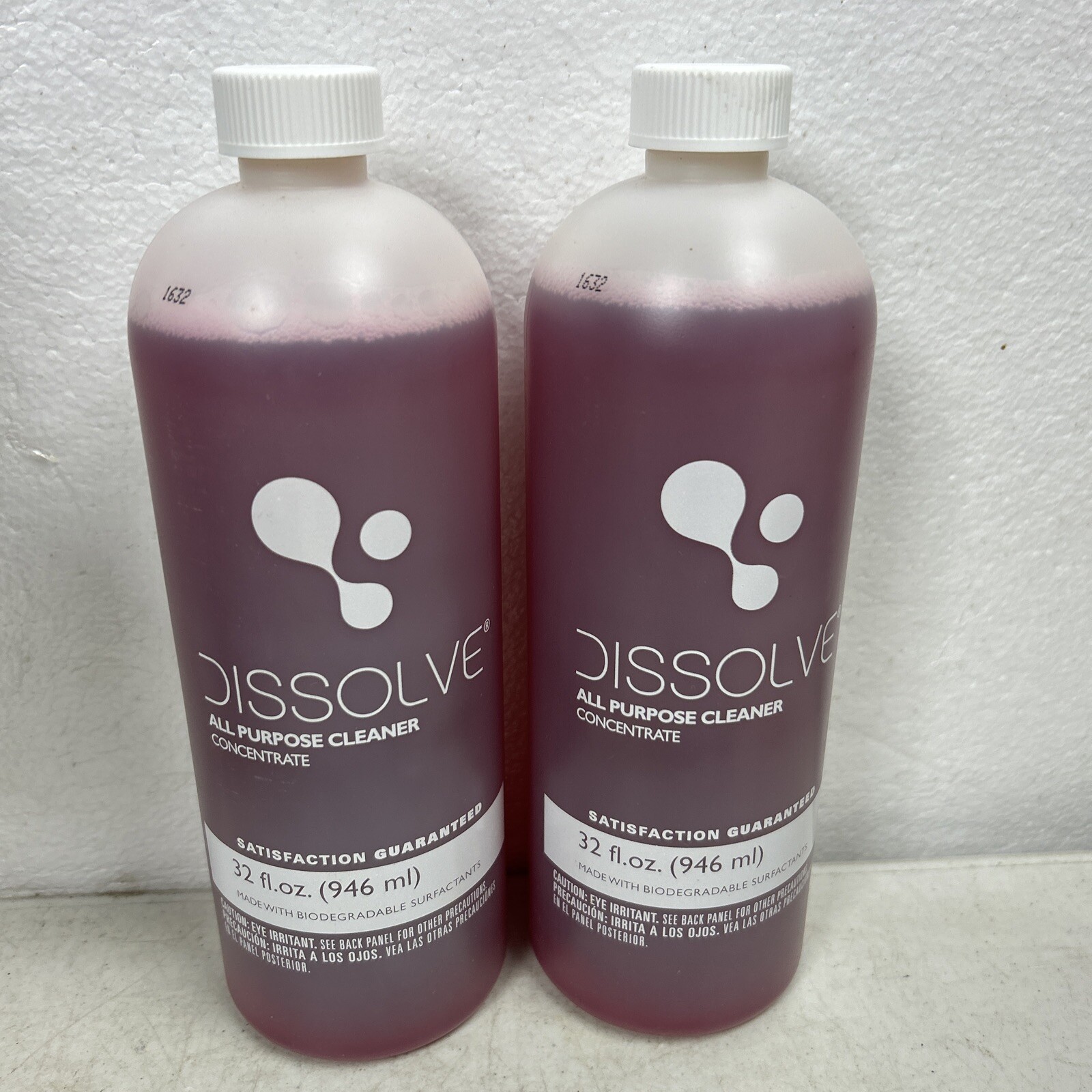 Lot Of 2 Dissolve All-Purpose Extra Strength Styling Iron Cleaner 32oz