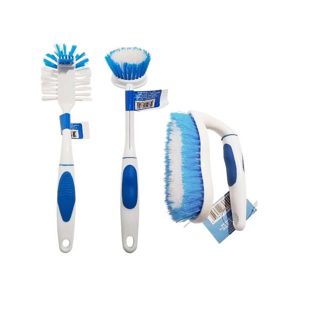 Brush Set, Includes 3 All Purpose Scrub Brushes for Cleaning Kitchen or Bathr…