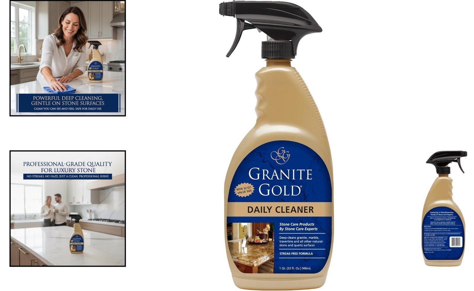 Effortless Streak-Free Daily Cleaner for Stone Surfaces – 32 Oz Citrus Spray