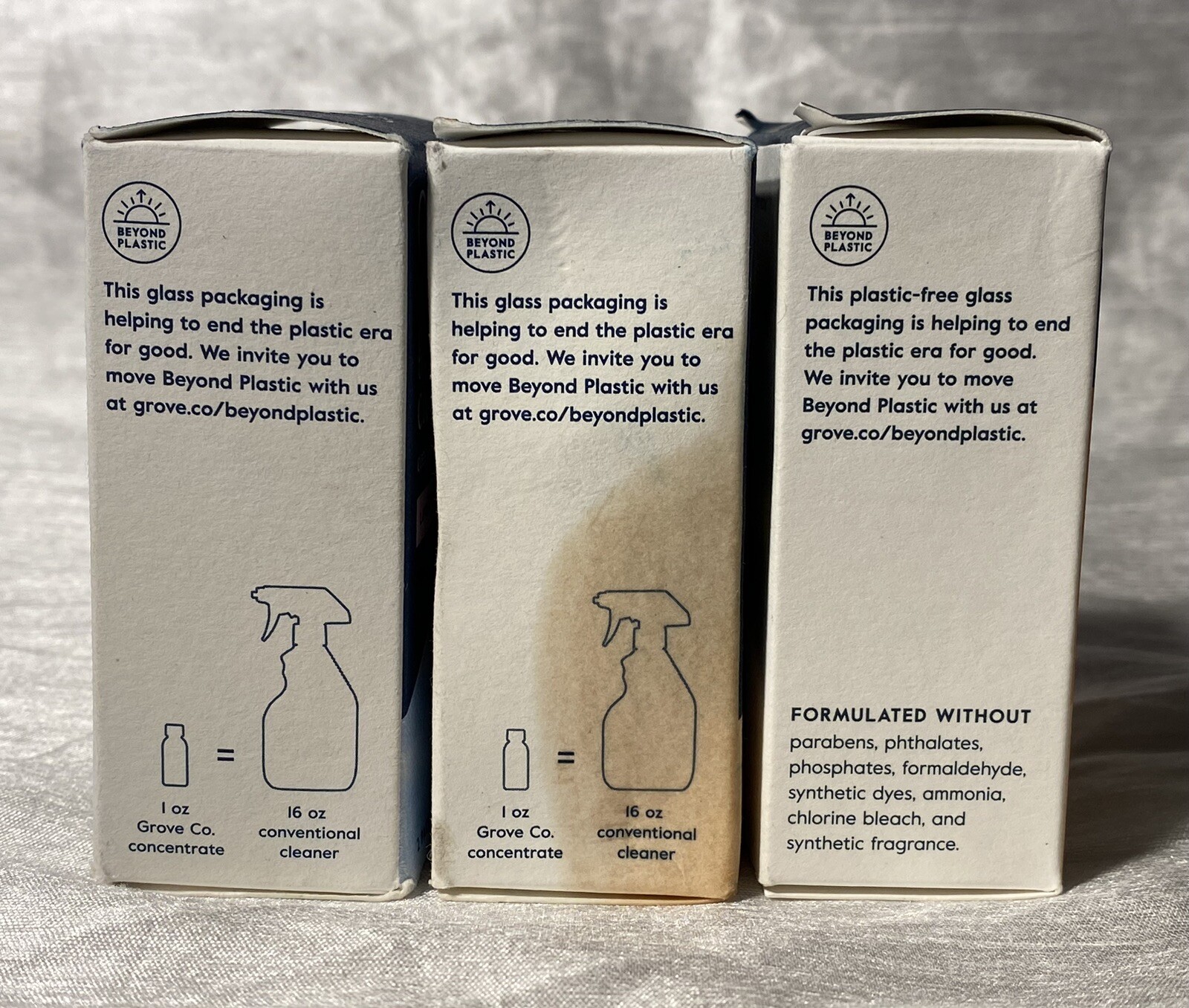 Lot Of 3 Grove Co Glass Cleaner Concentrates Lavender, Thyme, Orange, Rosemary
