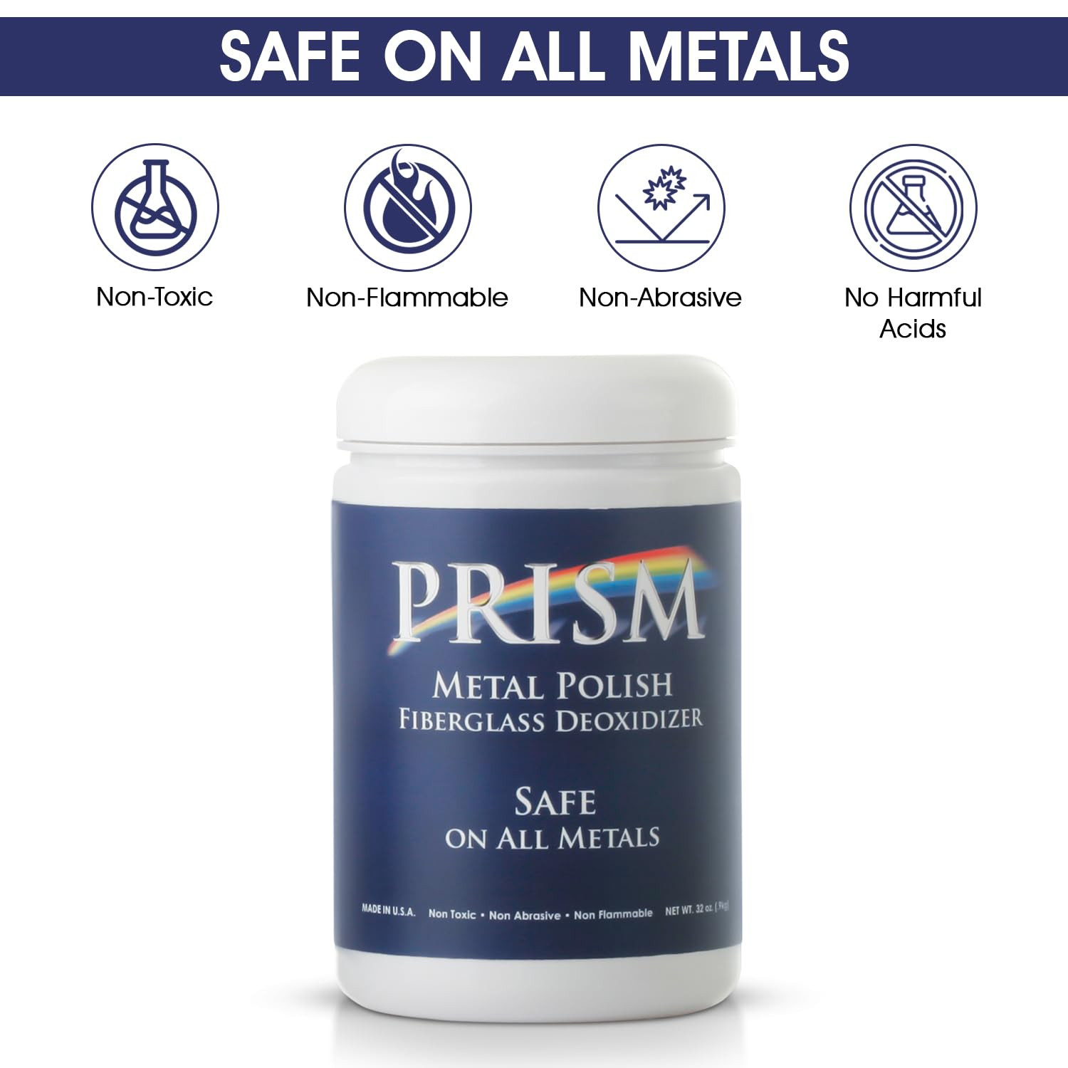 Metal Polish 32 Oz – Achieve a Brilliant Shine on Aluminum, Chrome, Stainless St