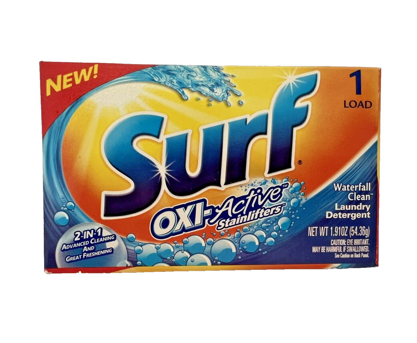 Surf OXI – Active Stain Lifters Waterfall Clean Laundry Detergent 1 Load 1.91oz