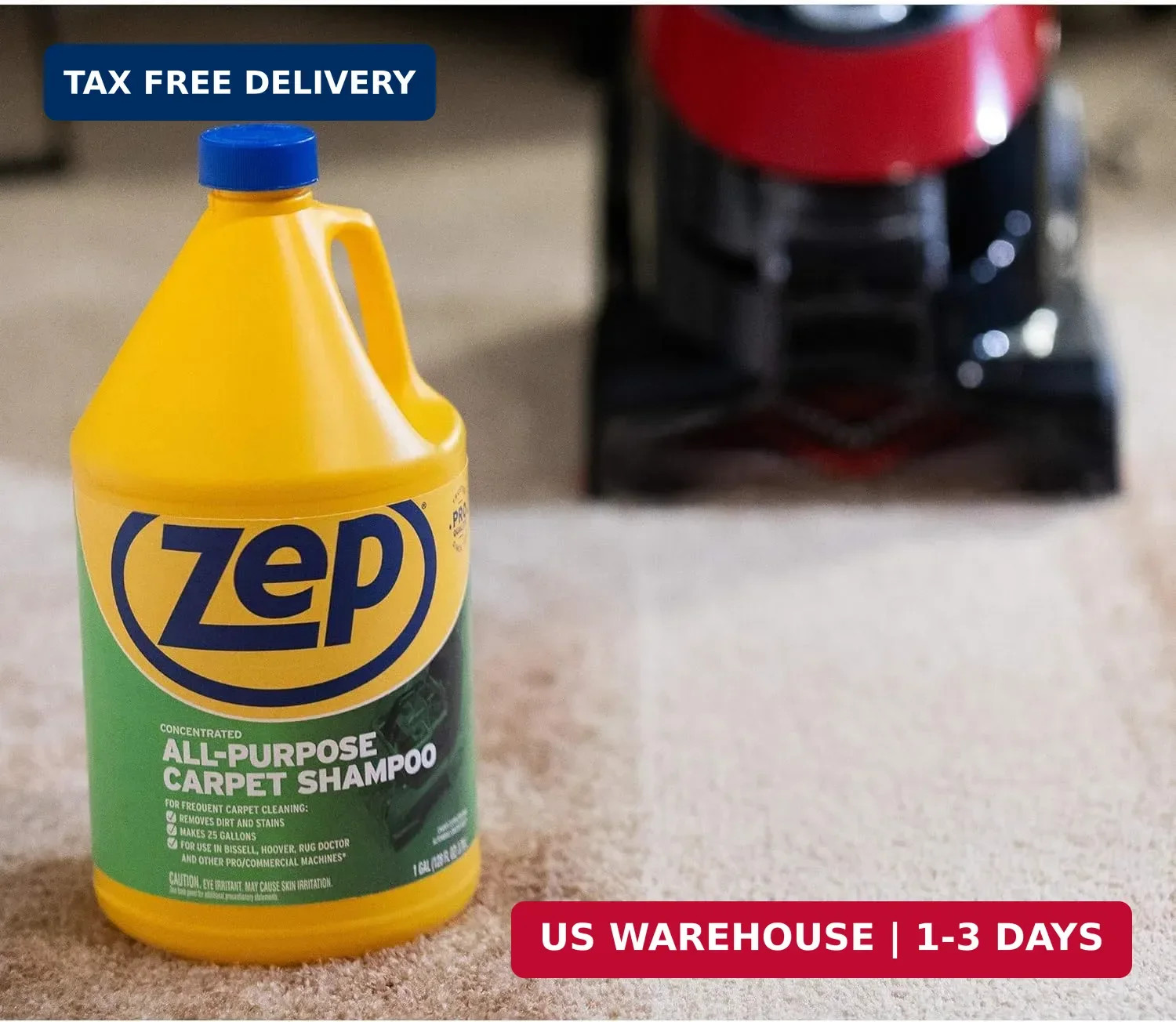 Zep All-Purpose Carpet Shampoo Concentrate Cleaner – 1 Gallon – ZUCEC128 – Profe
