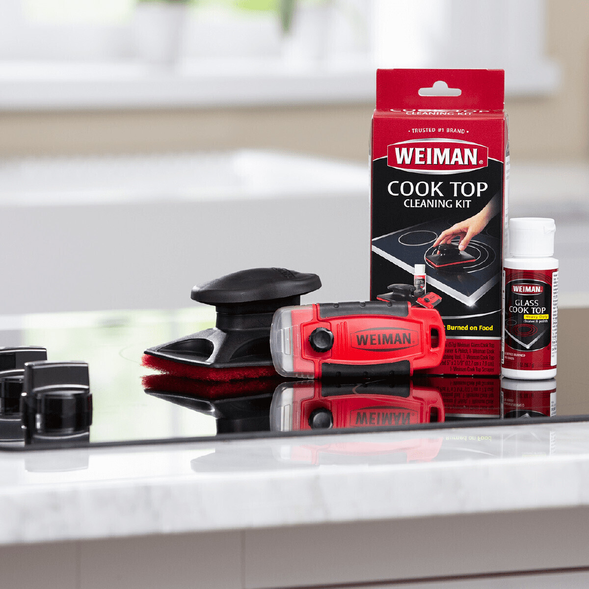 Kitchen Cook Top Complete Cleaning Kit w/ Cream Scrubbing Pad and Scraper Home