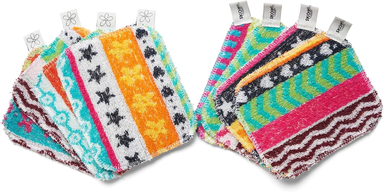 Planet-Friendly Dish Scrubber, 8-Pack Cotton Scrubs for Eco-Conscious Homes