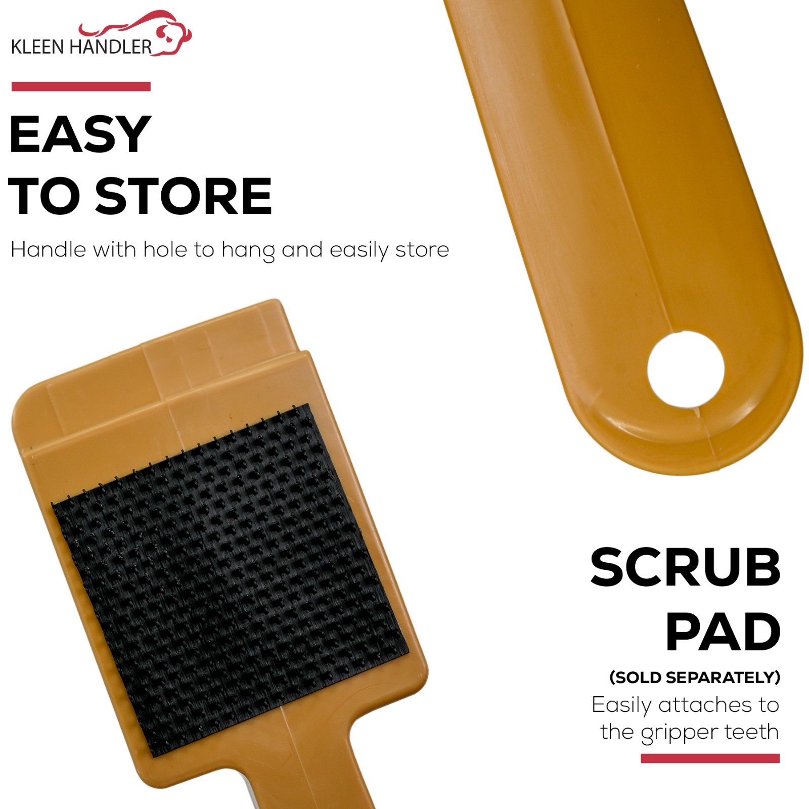 11″ Slicer Cleaning Tool Handle with 4 Scrubbing Pads