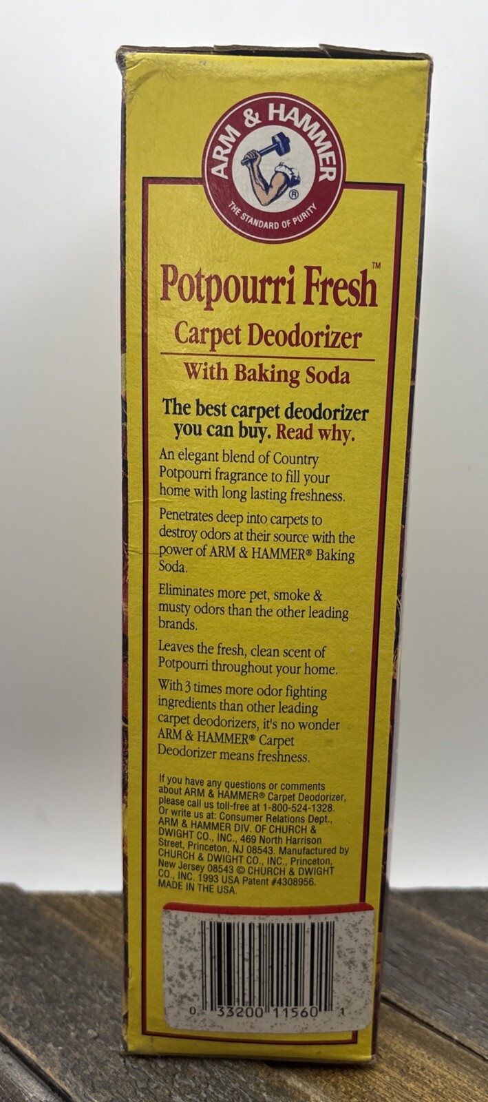 VINTAGE 1993 Arm & Hammer Potpourri Fresh Carpet Deodorizer COUNTRY 36 Oz. *NOS