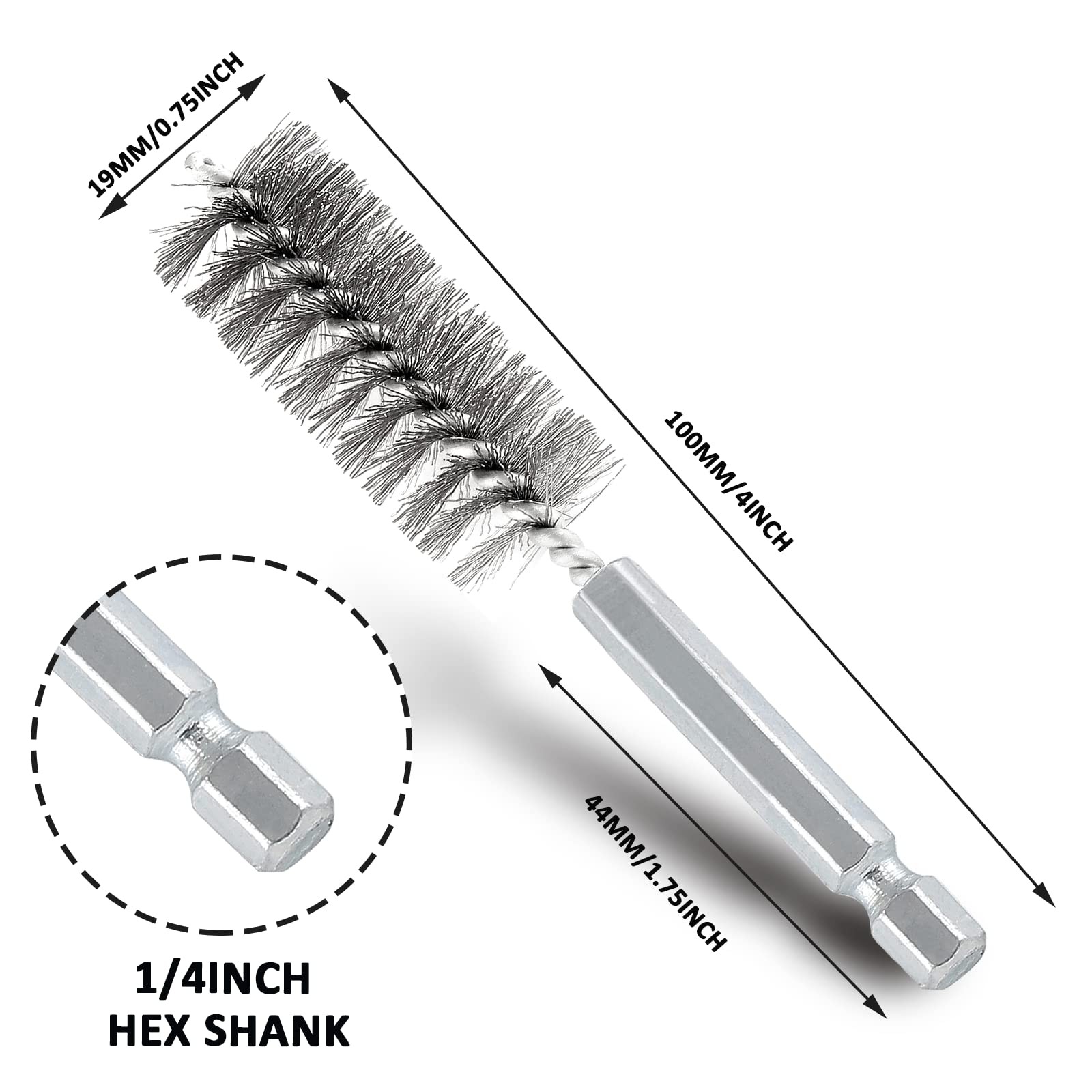 6 Pcs 19mm Stainless Steel Wire Brush Set