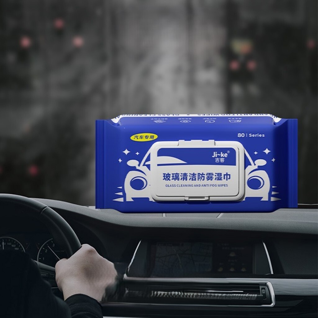 Car Mirror Cleaning Wet Wipes Car Glass Mirror Care Anti Fog 80pcs per Bag