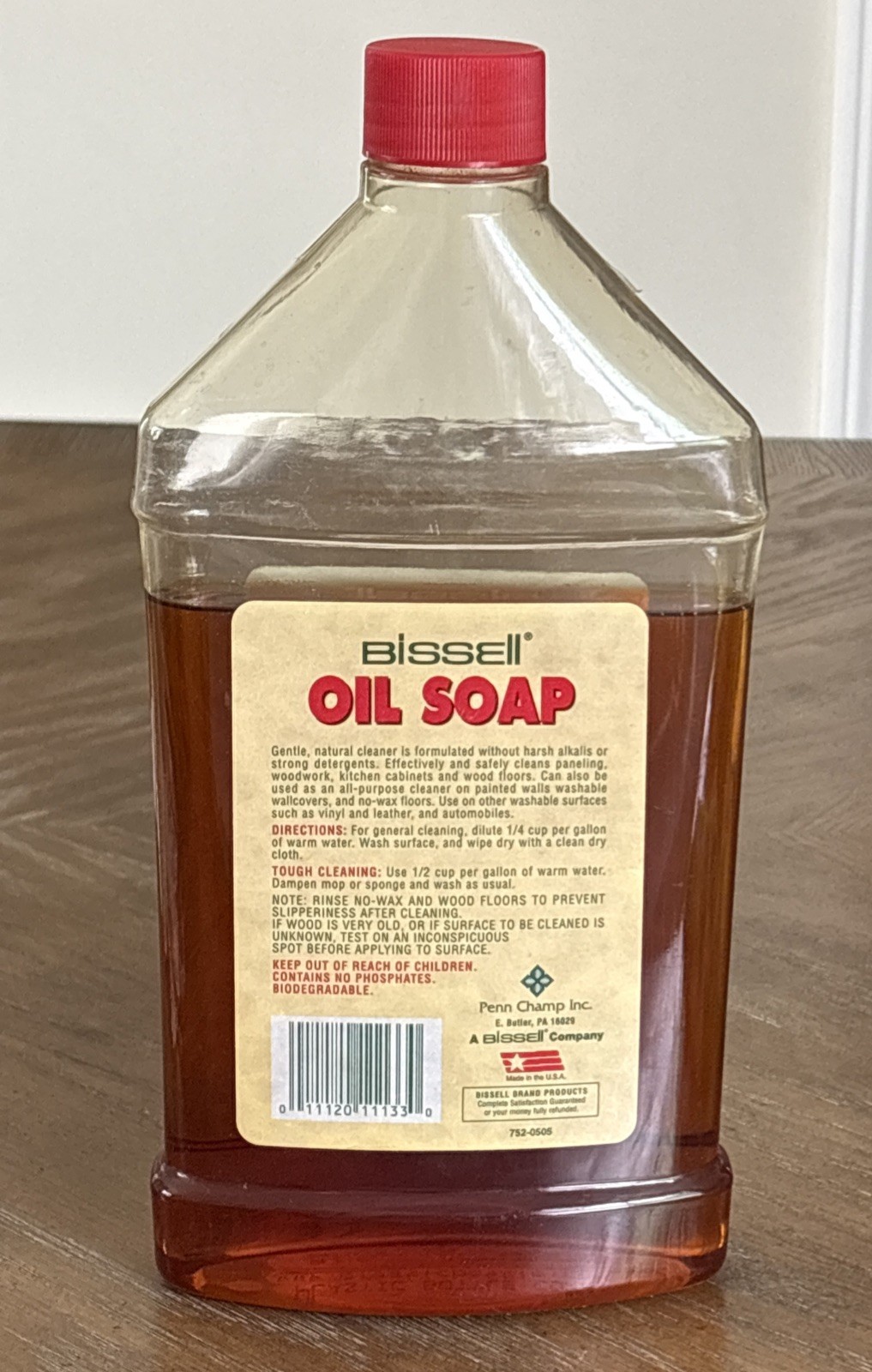 Bissell Natural Vegetable Oil Soap Wood Cleaner 32fl oz Discontinued 75% Full
