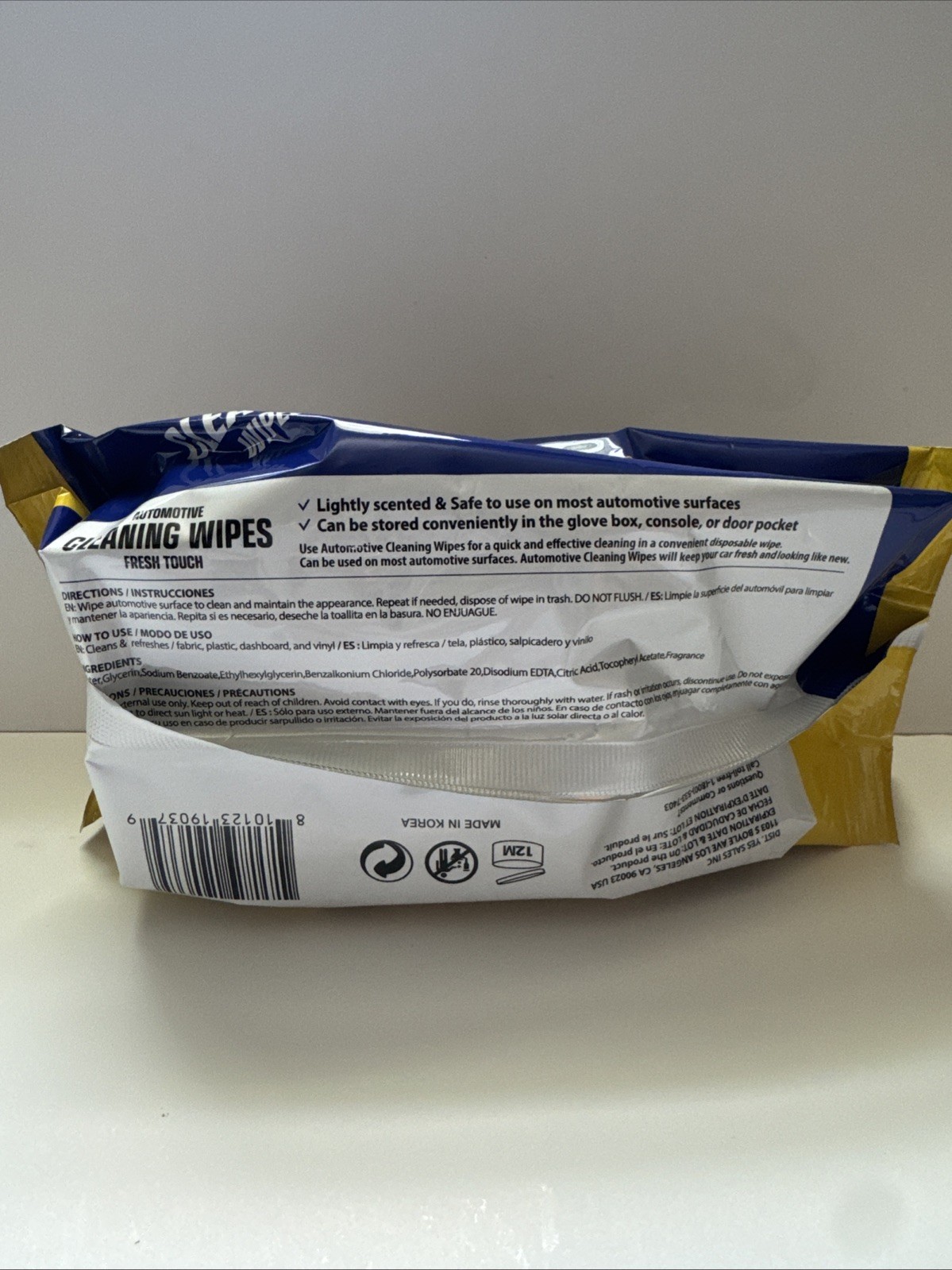 Automotive Multi-Purpose Cleaning Wipes Fresh Touch 60 Wipes Removes Dirt