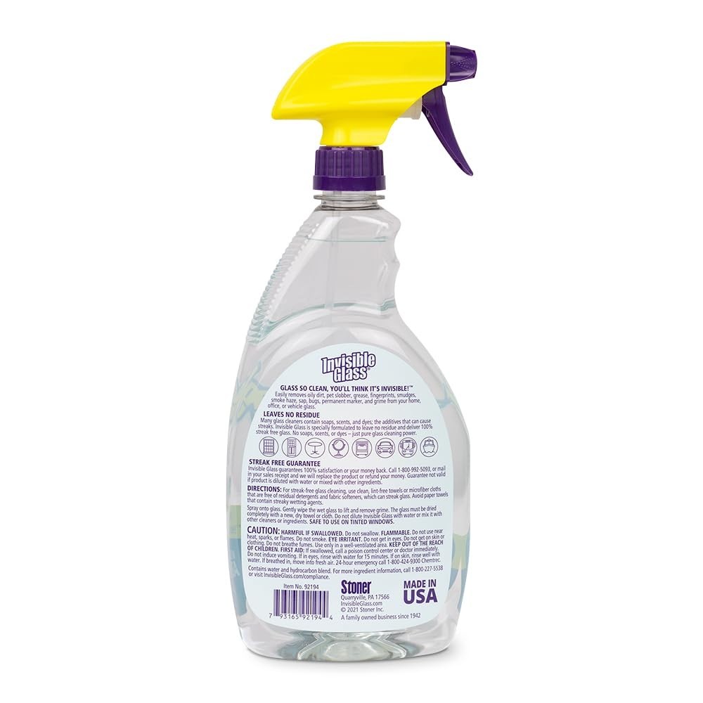 Premium Streak-Free Glass & Window Cleaner Spray – Ammonia-Free, Tint-Safe, 32oz
