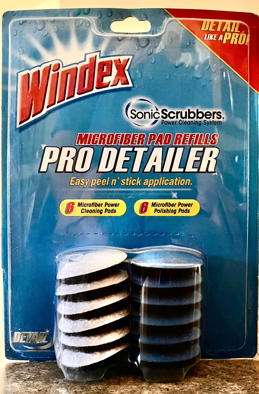 Windex Sonic Scrubber Pro Detailer Microfiber Pad Refills 12pk NEW-2 packs