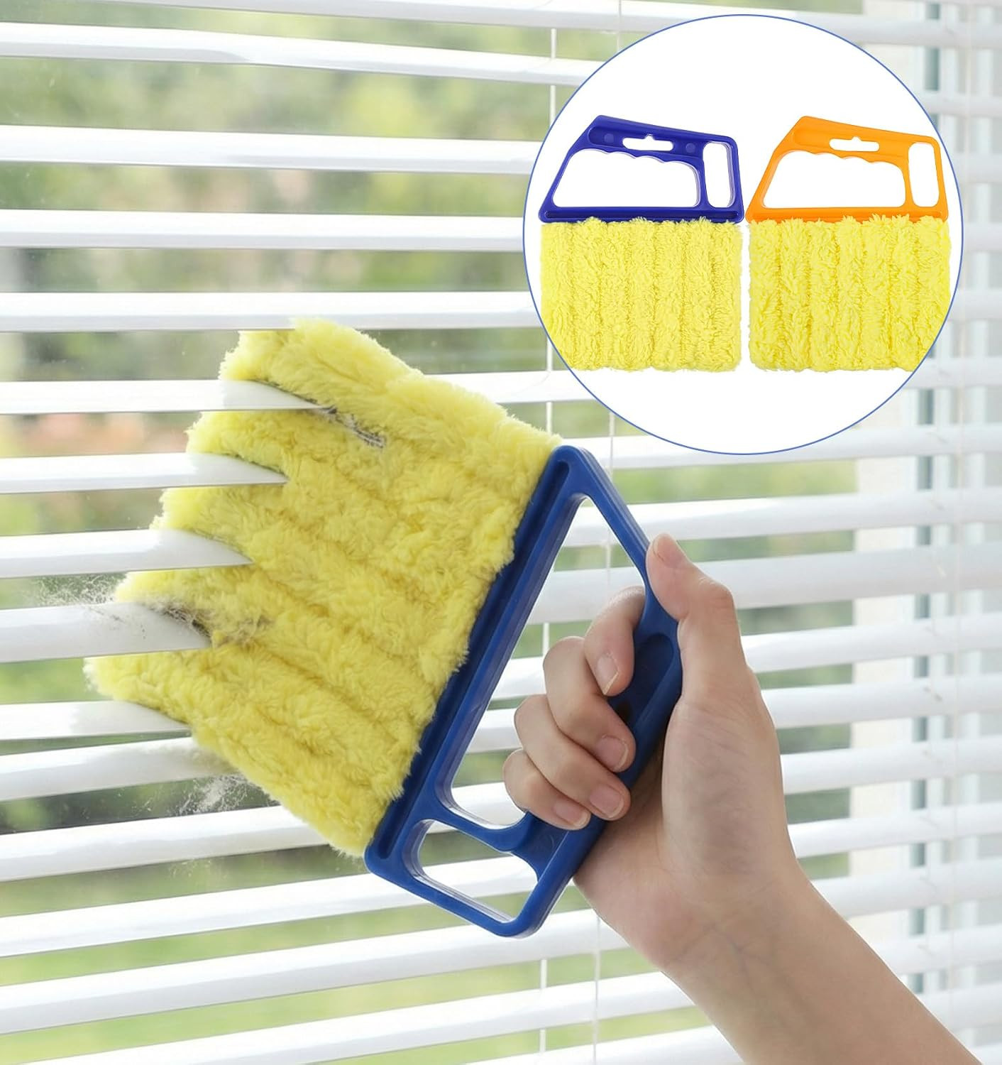 7-Finger Microfiber Blind Duster – 2 Pack Washable Cleaner Tool for Windows