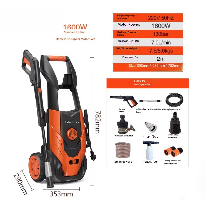 High-Pressure Car Wash Machine for Home Use 220V Fully Automatic Brush Car Washe