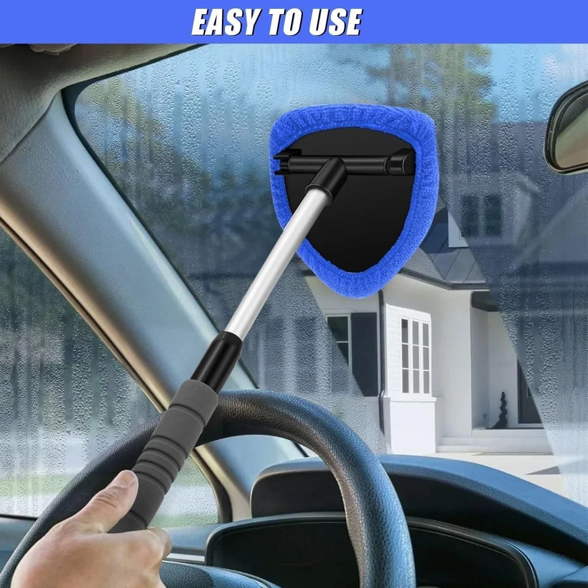 Windshield Cleaning Tool Kit Car Window Glass Wiper Cleaner Brush Pad Extendable