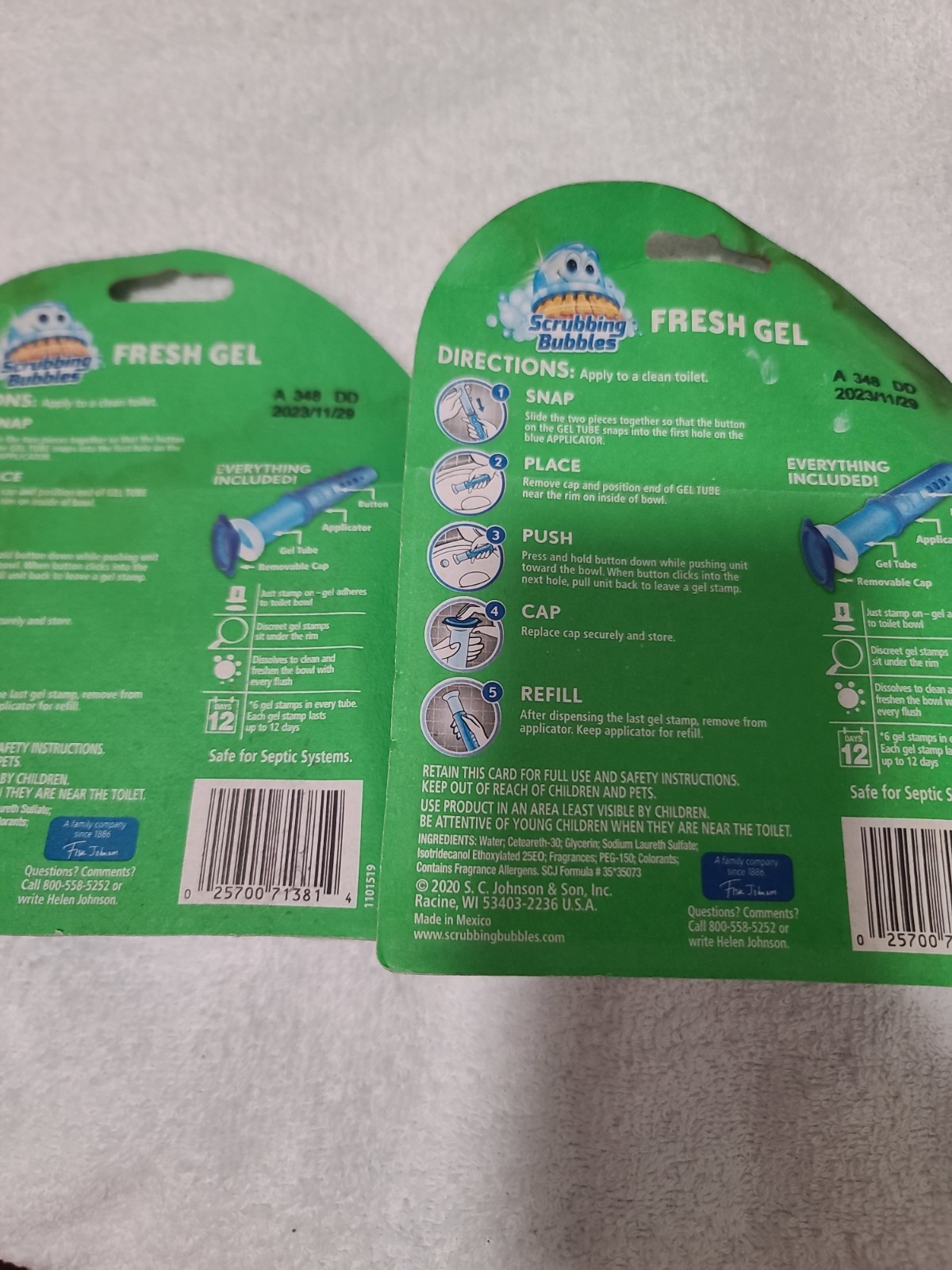 Scrubbing Bubbles Toilet Cleaning Gel Stamps – Lot 2 Exp 11/29/23