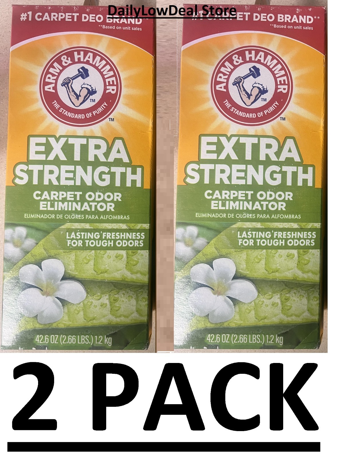 2 PACK Arm & Hammer Carpet Odor Eliminator – Extra Strength, 42.6 oz