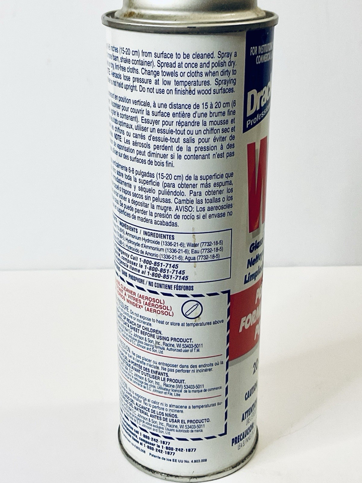 WINDEX GLASS CLEANER W/ AMMONIA-D 20 OZ DRACKETT PROFESSIONAL SC JOHNSON 1994