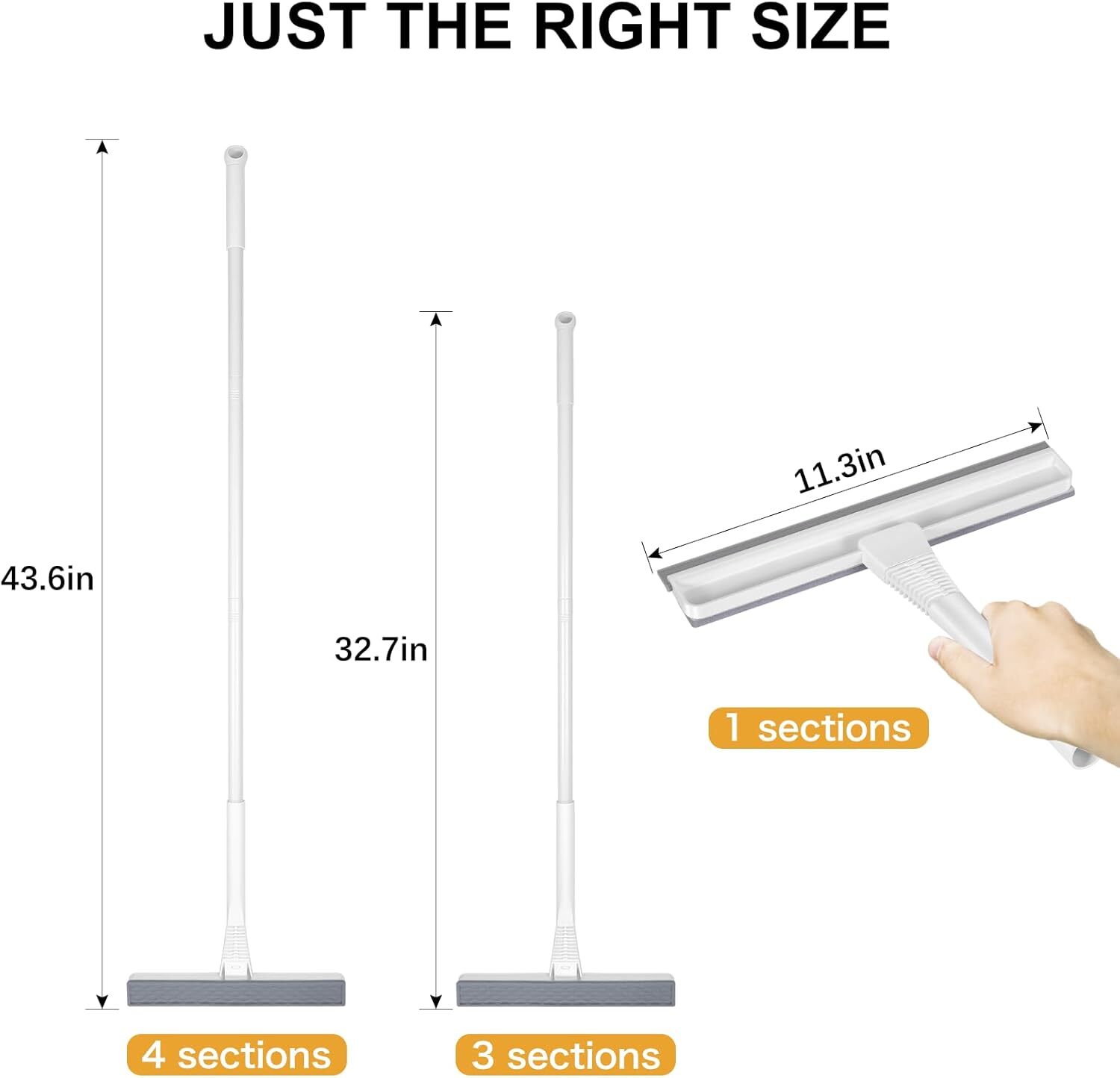 Window Squeegee, 2-in-1 Small Squeegee for Window Cleaning All-Purpose Compac…
