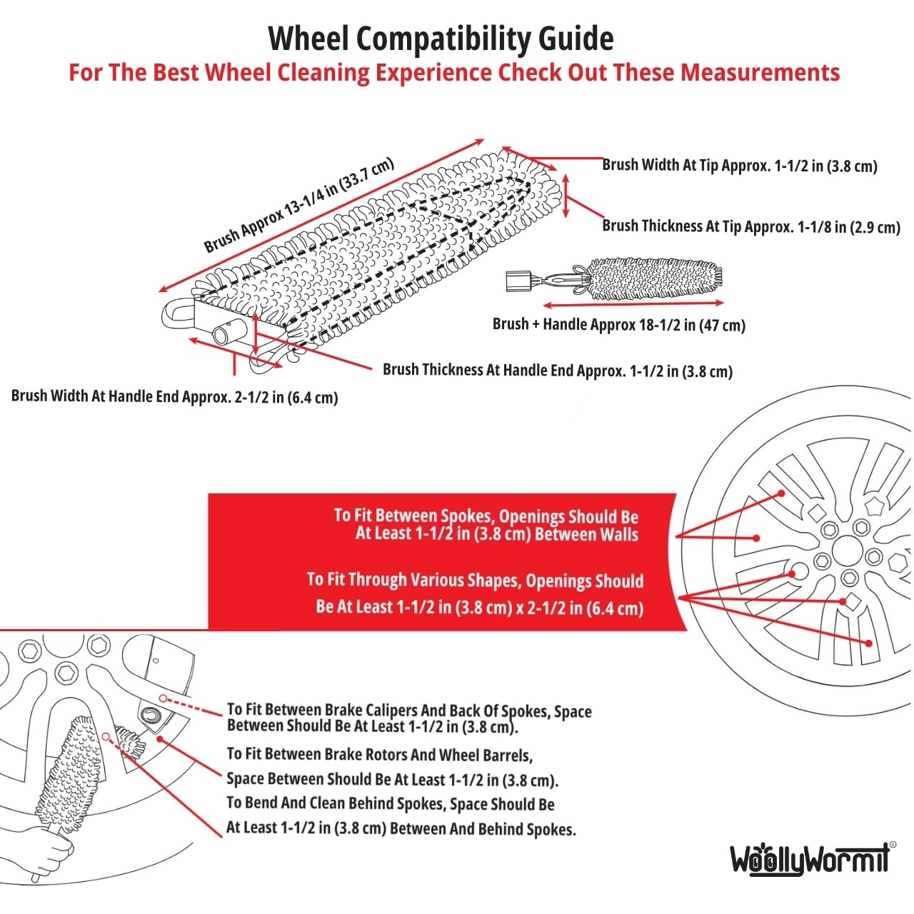 Wheel Cleaning Brush Car Detailing Kit – Rim Brush, Lug Nuts and Wheel Cleane…