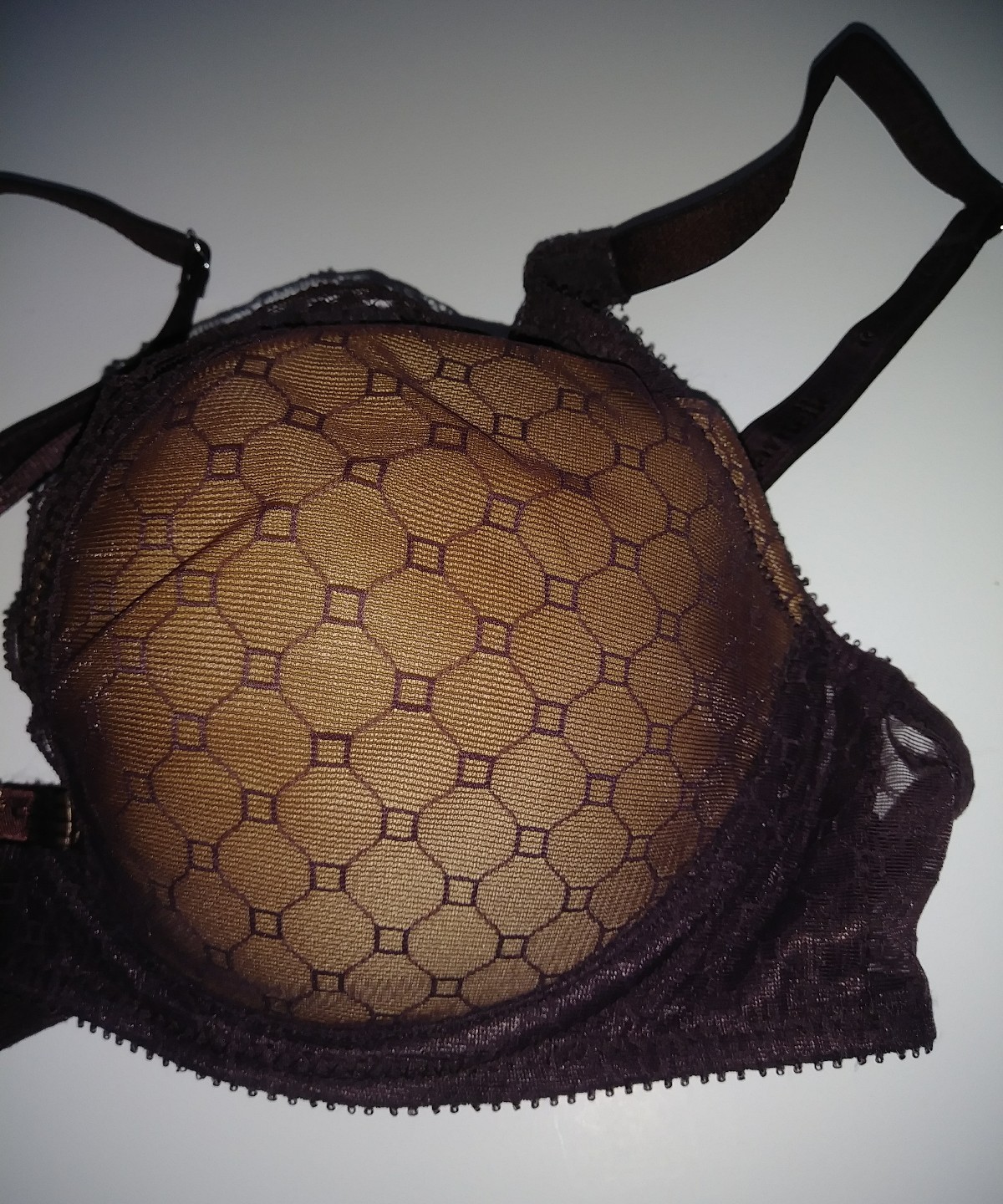 CHANTELLE CHIC PUSH-UP PLUNGE UNDERWIRE REMOVABLE PADS BROWN SIZE 32-D STY#36460