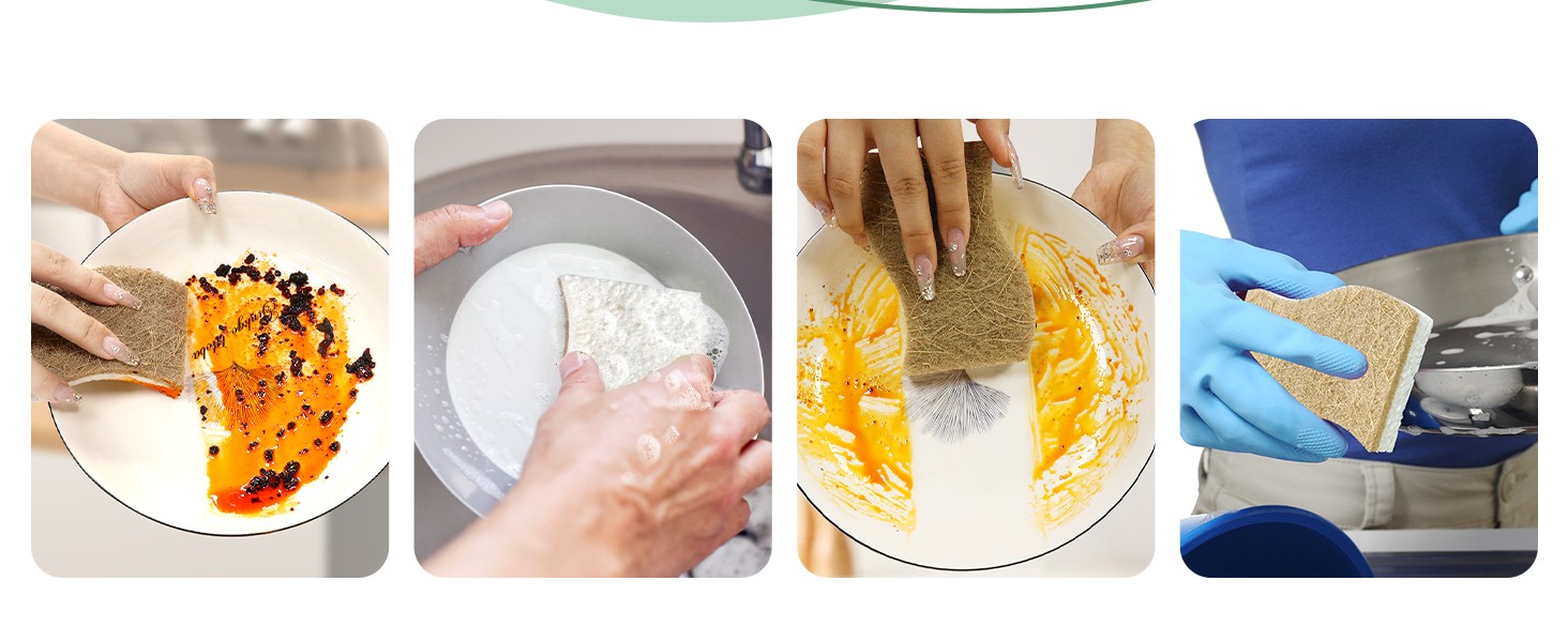 Natural Kitchen Sponges, Biodegradable & Compostable | Non-Scratch Cellulose