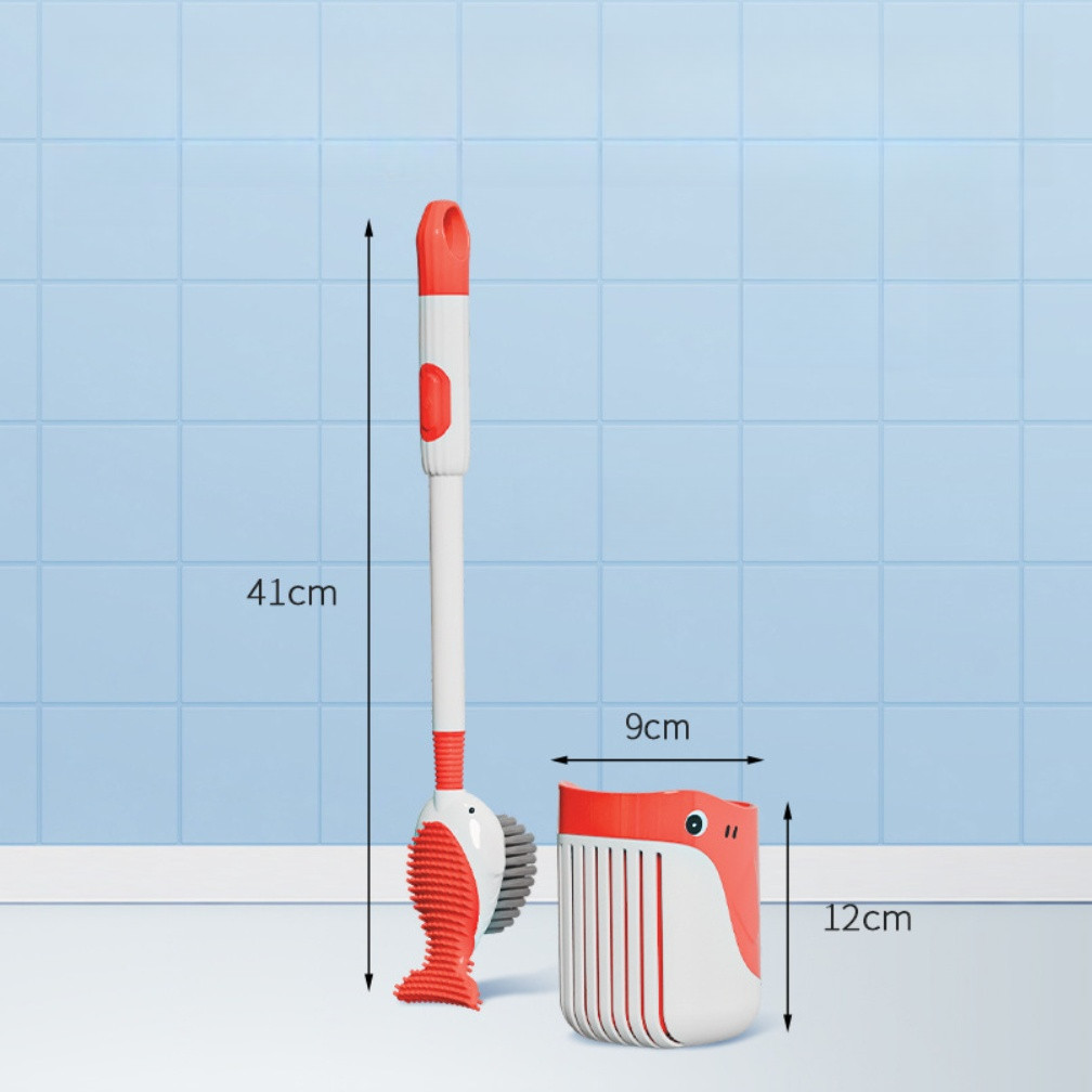 Toilet Brush with No Dead Angle Cleaning Bristles and Reliable Suction Cup Base