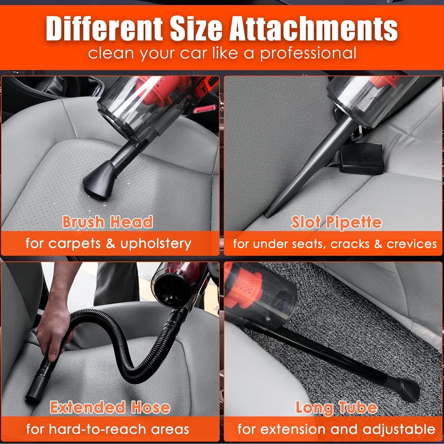 Car Cleaning Kit 17pcs Interior Detailing, Vacuum, Brushes, Gel & Accessories