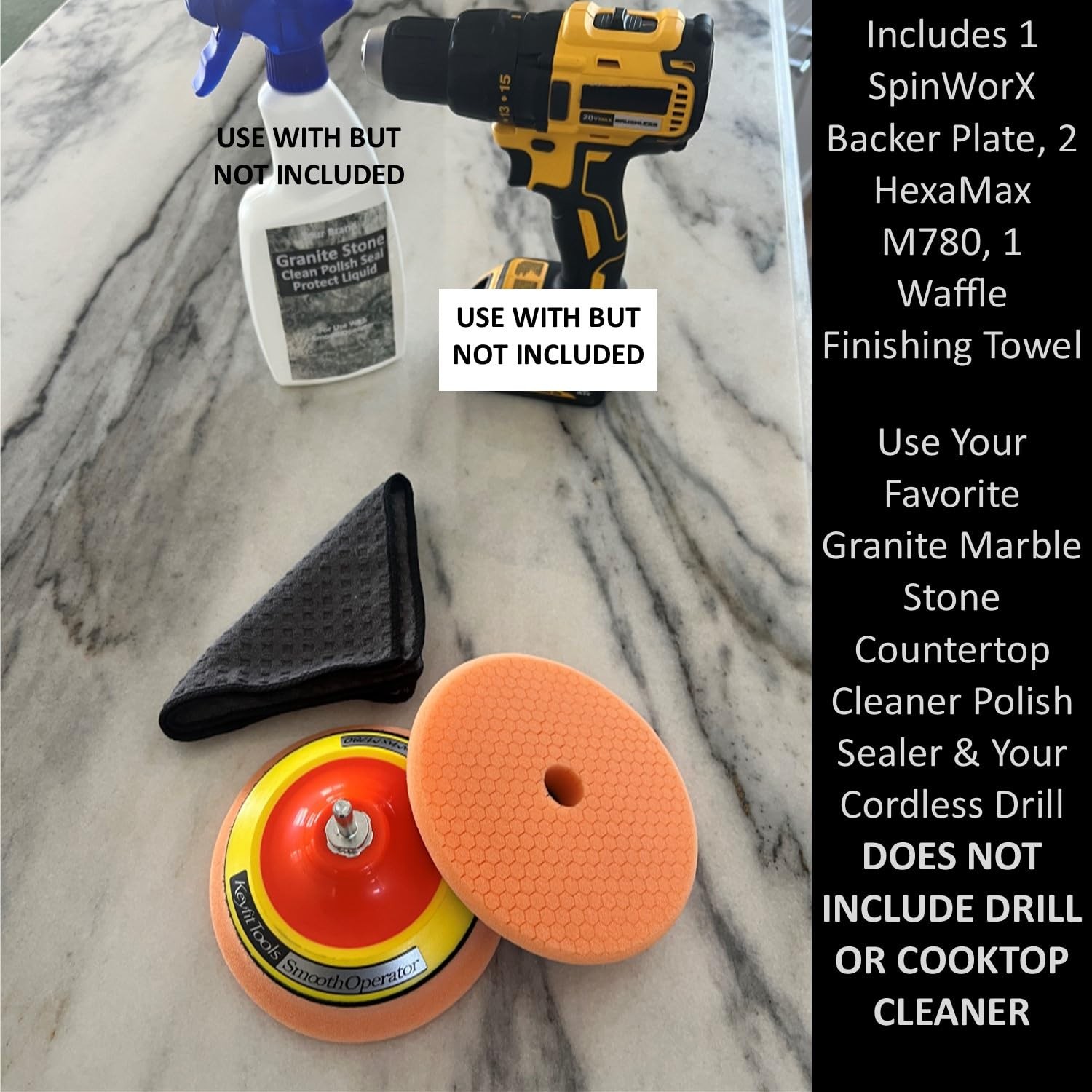 SmoothOperator PROFESSIONAL Drill Powered Granite Stone Quartz Marble Counter…