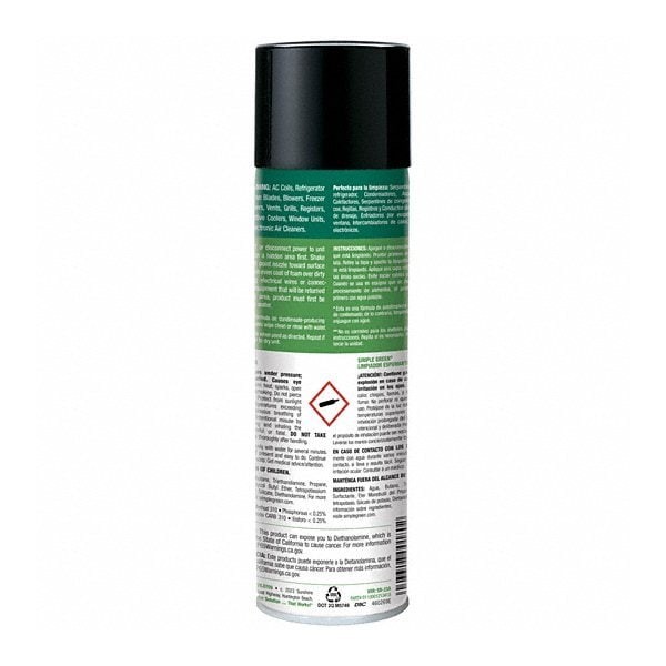 Simple Green 0110001213418 Foaming Coil Cleaner, 20 Oz Aerosol Can, White