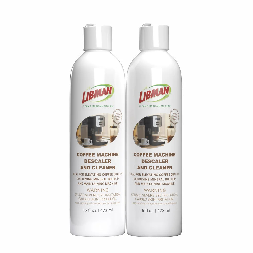 Libman Coffee Machine Descaler & Cleaner, Mineral Buildup Dissolution, 16oz, 2PK