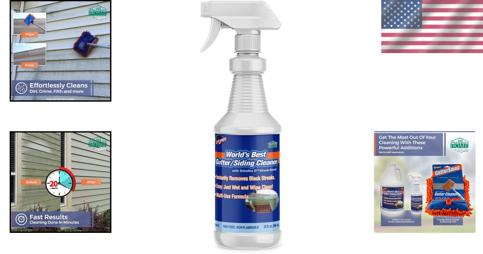 Non-Toxic 32 oz Gutter Cleaning Solution – Instantly Cleans All Types of Gutters