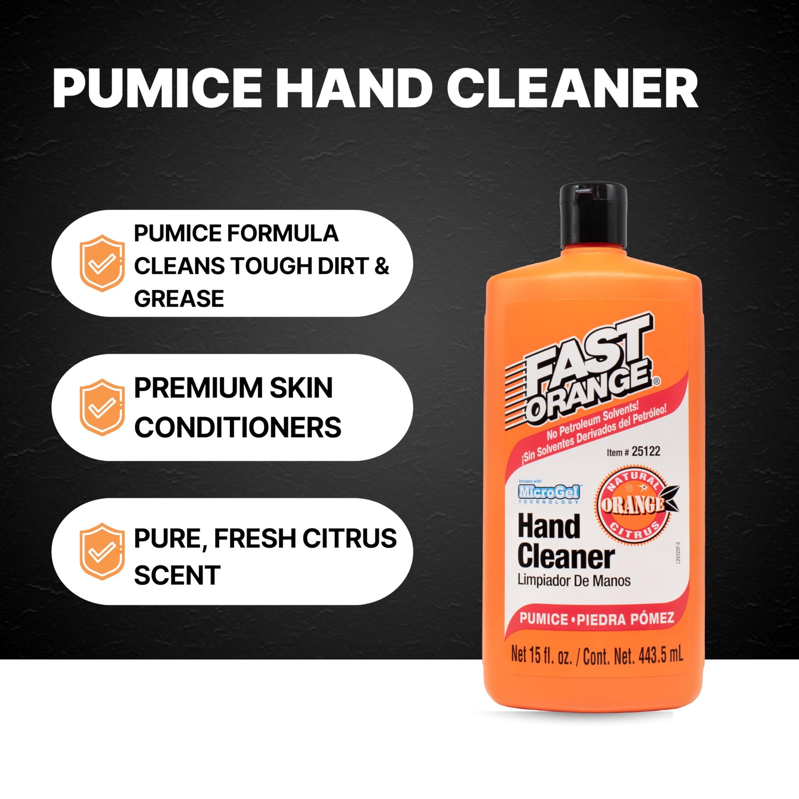 Permatex Fast Orange Pumice Lotion Hand Cleaner 15 Fl Oz Natural Citrus Formula