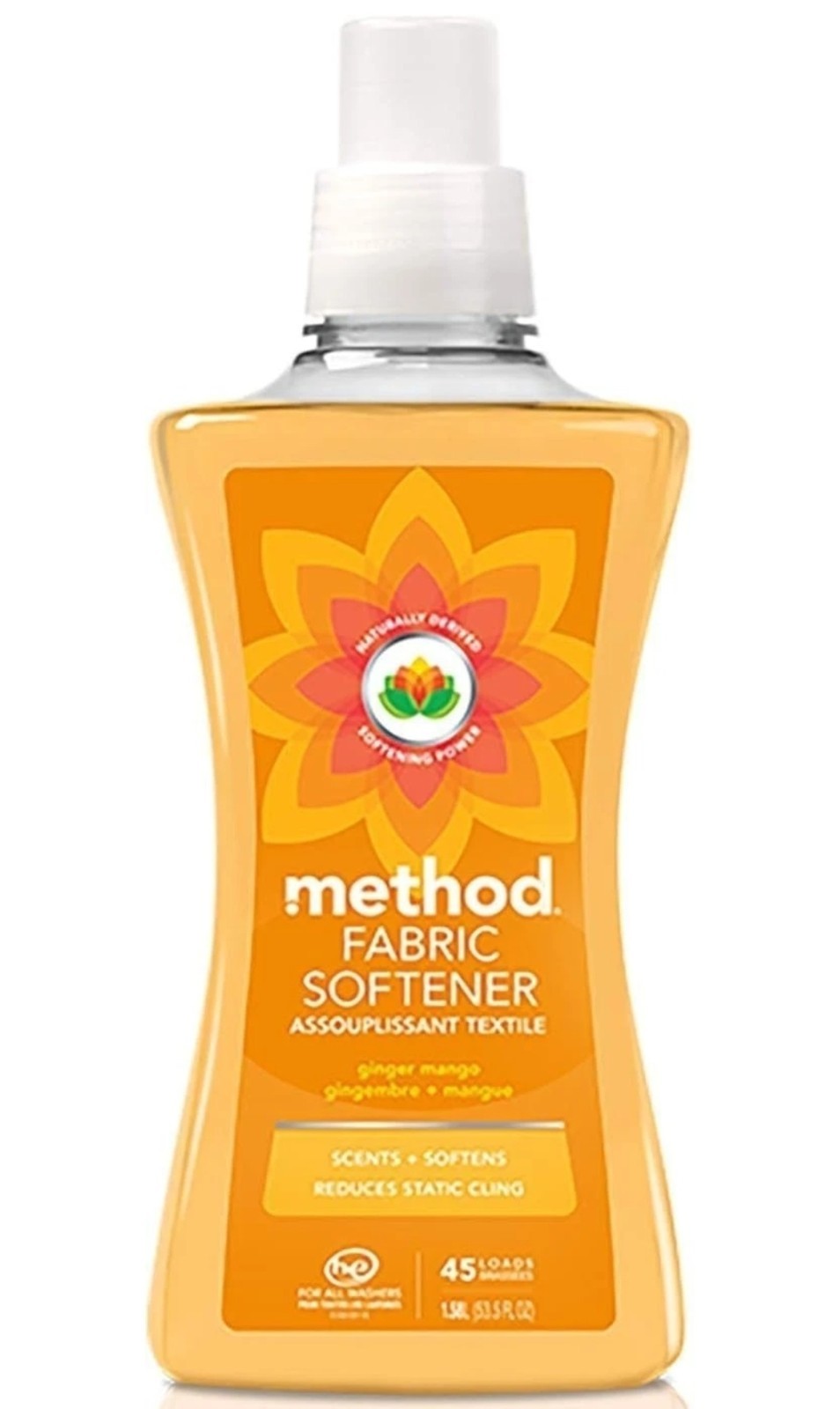 7 PACK Method Ginger Mango Scent Fabric Softener Liquid 53.5 oz.